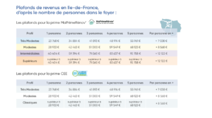 Categorie de revenus en idf