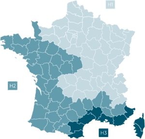 Répartition des zones climatiques en France